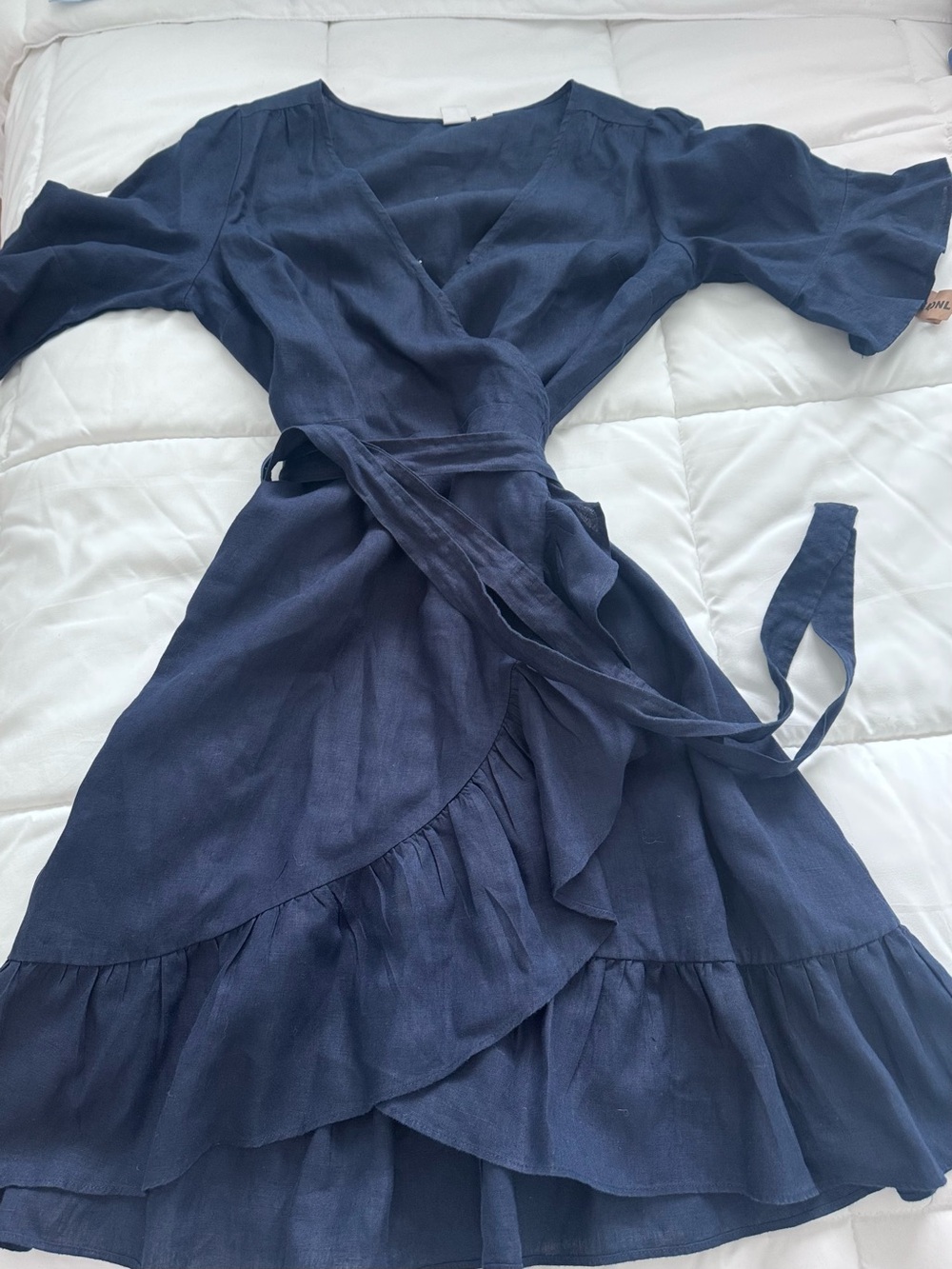 GAP Navy Wrap Ruffle Dress